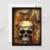 Vintages Halloween-Shabby Spooky-Dekoupage Postkarte (Vorne/Hinten)