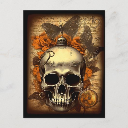 Vintages Halloween-Shabby Spooky-Dekoupage Postkarte (Vorderseite)