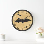Vintages Halloween-Silhouette-Design Große Wanduhr (Zuhause)