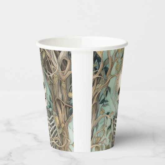 Vintages Halloween Skeleton Pappbecher (Links)