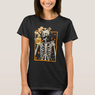 Vintages Halloween Skeleton Pumpkin Spice Latte Sy T-Shirt