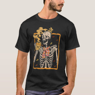 Vintages Halloween Skeleton Pumpkin Spice Latte Sy T-Shirt