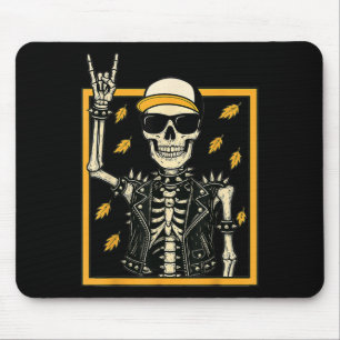 Vintages Halloween Skeleton Rock On Hand Skelett m Mousepad