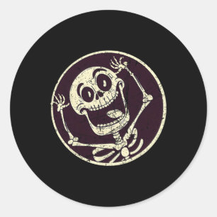 Vintages Halloween Skeleton - Unglaublich witzig R Runder Aufkleber