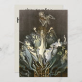 Vintages Halloween, Skeleton Violinist und Geister Einladung (Vorne/Hinten)