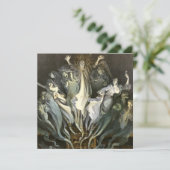 Vintages Halloween, Skeleton Violinist und Geister Karte (Stehend Vorderseite)