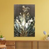 Vintages Halloween, Skeleton Violinist und Geister Leinwanddruck (Insitu (Wohnzimmer))