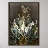 Vintages Halloween, Skeleton Violinist und Geister Poster (Vorne)