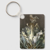 Vintages Halloween, Skeleton Violinist und Geister Schlüsselanhänger (Vorderseite)