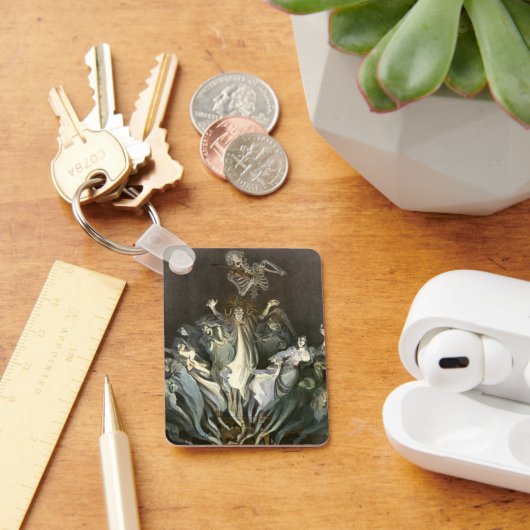 Vintages Halloween, Skeleton Violinist und Geister Schlüsselanhänger (Schreibtisch)