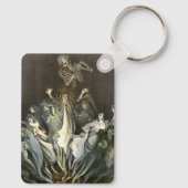 Vintages Halloween, Skeleton Violinist und Geister Schlüsselanhänger (Rückseite)