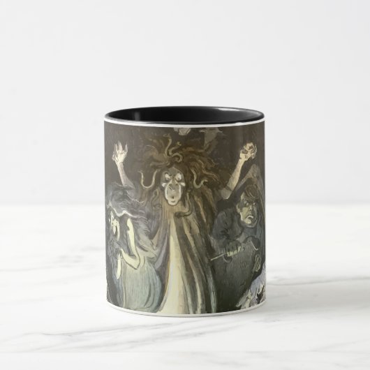 Vintages Halloween, Skeleton Violinist und Geister Tasse (Zentrum)