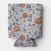Vintages Halloween-Skelett und Potions-Muster Dosenkühler (Vorderseite)