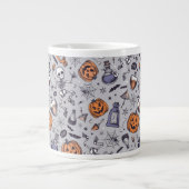 Vintages Halloween-Skelett und Potions-Muster Jumbo-Tasse (Vorderseite)