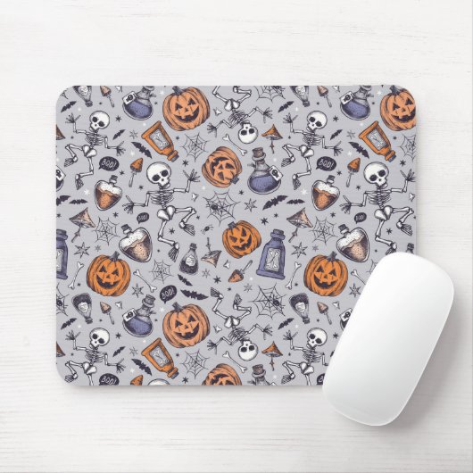 Vintages Halloween-Skelett und Potions-Muster Mousepad (Mit Mouse)