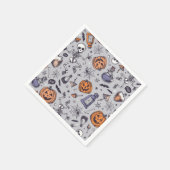 Vintages Halloween-Skelett und Potions-Muster Serviette (Ecke)