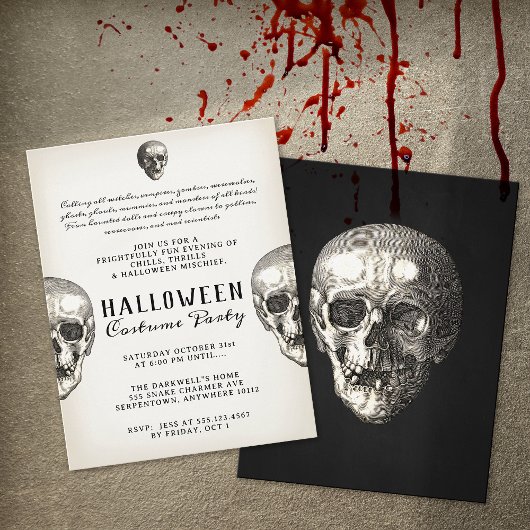 Vintages Halloween Skull-Party Flyer