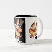 Vintages Halloween-Sparkling-Kostüm-Party Zweifarbige Tasse (VorderseiteRechts)