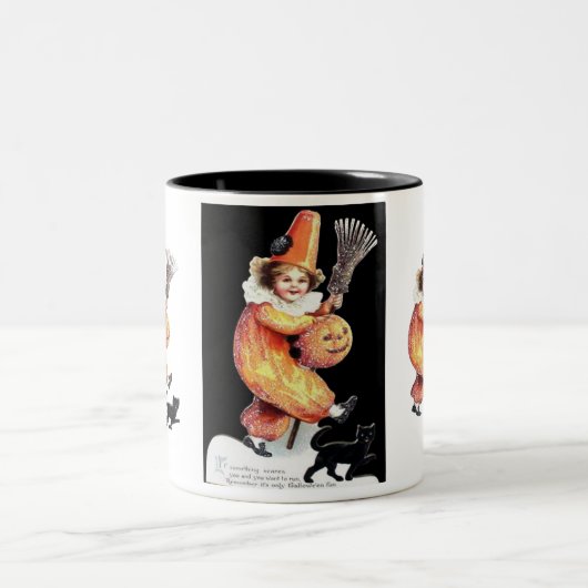 Vintages Halloween-Sparkling-Kostüm-Party Zweifarbige Tasse (Mittel)