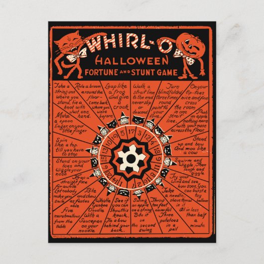 Vintages Halloween-Spiel Postkarte (Vorderseite)