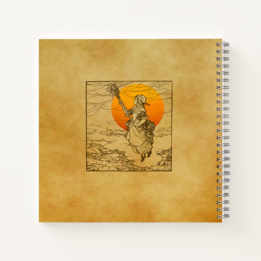 Vintages Halloween-SpiralNotebook Notizblock (Rückseite)