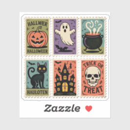 Vintages Halloween Spooky-Briefmarke-Aufkleber Aufkleber