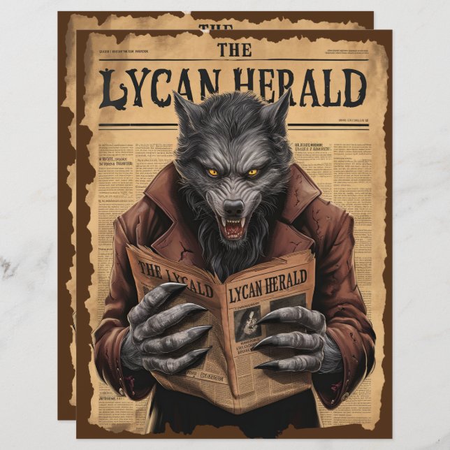 Vintages Halloween Spooky Scrapbook Paper (Vorne/Hinten)