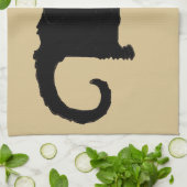 Vintages Halloween, spöttische Jugendstil-Schwarzk Geschirrtuch (Gefaltet)