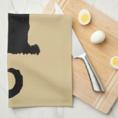 Vintages Halloween, spöttische Jugendstil-Schwarzk Geschirrtuch (Viertel Falte)