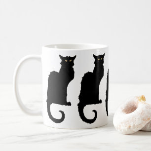 Vintages Halloween, spöttische Jugendstil-Schwarzk Kaffeetasse