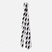 Vintages Halloween, spöttische Jugendstil-Schwarzk Krawatte (Rückseite)