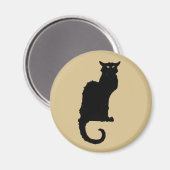 Vintages Halloween, spöttische Jugendstil-Schwarzk Magnet (Vorderseite/Rückseite)