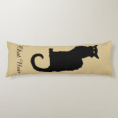 Vintages Halloween, spöttische Jugendstil-Schwarzk Seitenschläferkissen (Vorderseite)