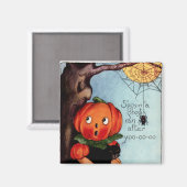 Vintages Halloween Square Magnet (Vorderseite/Rückseite)