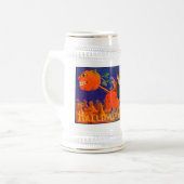 Vintages Halloween Stein Bierglas (Vorderseite Links)