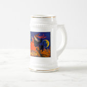Vintages Halloween Stein Bierglas (VorderseiteRechts)