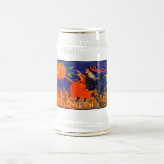 Vintages Halloween Stein Bierglas