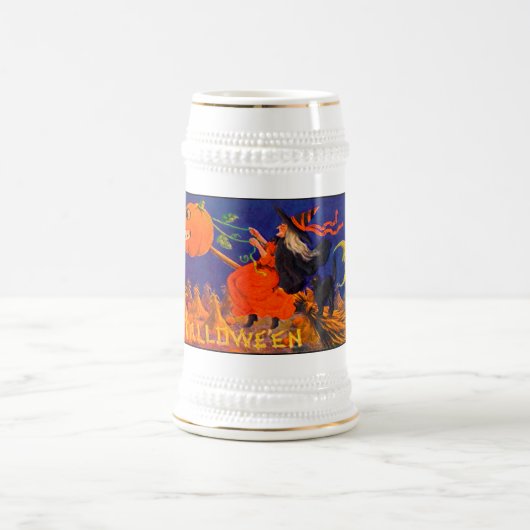 Vintages Halloween Stein Bierglas (Mittel)