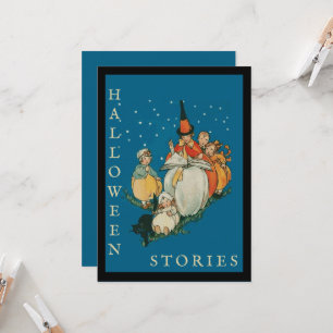 Vintages Halloween Storytime Kleine Hexenkatze Einladung