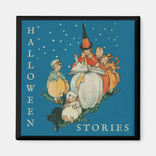 Vintages Halloween Storytime Kleine Hexenkatze Magnet