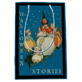 Vintages Halloween Storytime Kleine Hexenkatze Mittlere Geschenktüte (Vorderseite)