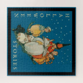 Vintages Halloween Storytime Kleine Hexenkatze Puzzle (Horizontal)