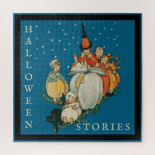 Vintages Halloween Storytime Kleine Hexenkatze Puzzle (Vertikal)