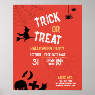 Vintages Halloween-Trick oder Halloween-Party beha Poster