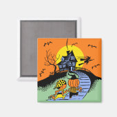 Vintages Halloween - Trick oder Treaters Magnet (Vorderseite/Rückseite)