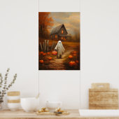 Vintages Halloween-Trick-oder-Treating-Ghost Poster (Küche)