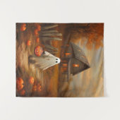Vintages Halloween-Trick-oder-Treating-Ghost Wandteppich (Vorderseite (Horizontal))