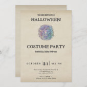 Vintages Halloween und Green Pentagramm Einladung (Vorne/Hinten)