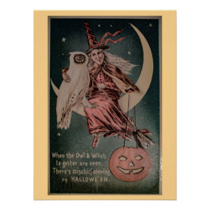 Vintages Halloween-Unfug-Brauen Poster
