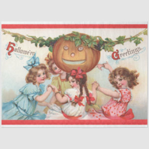 Vintages Halloween Viktorianisch Edwardian Decoupa Seidenpapier